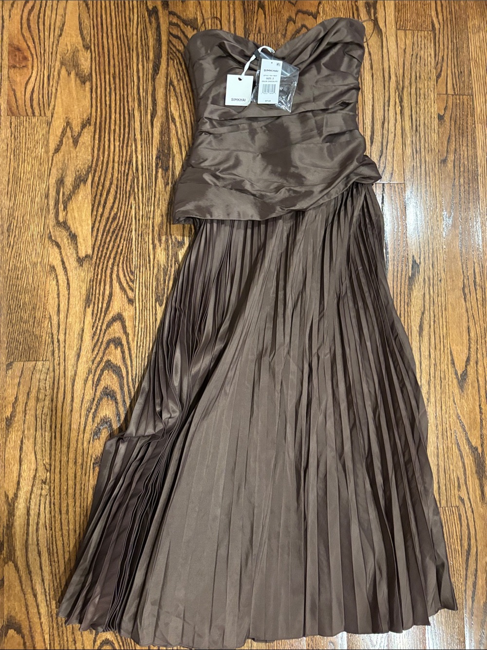 Strapless Simkhai Evening Gown cocktail dress in Chocolate Brown. NWT. Size 2.